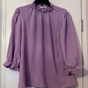 Entro Lilac Ruffle Blouse
